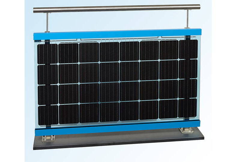 Solargeländer SOLEa Geländer Typ 4h mit aufgesetztem CNS-Handlauf